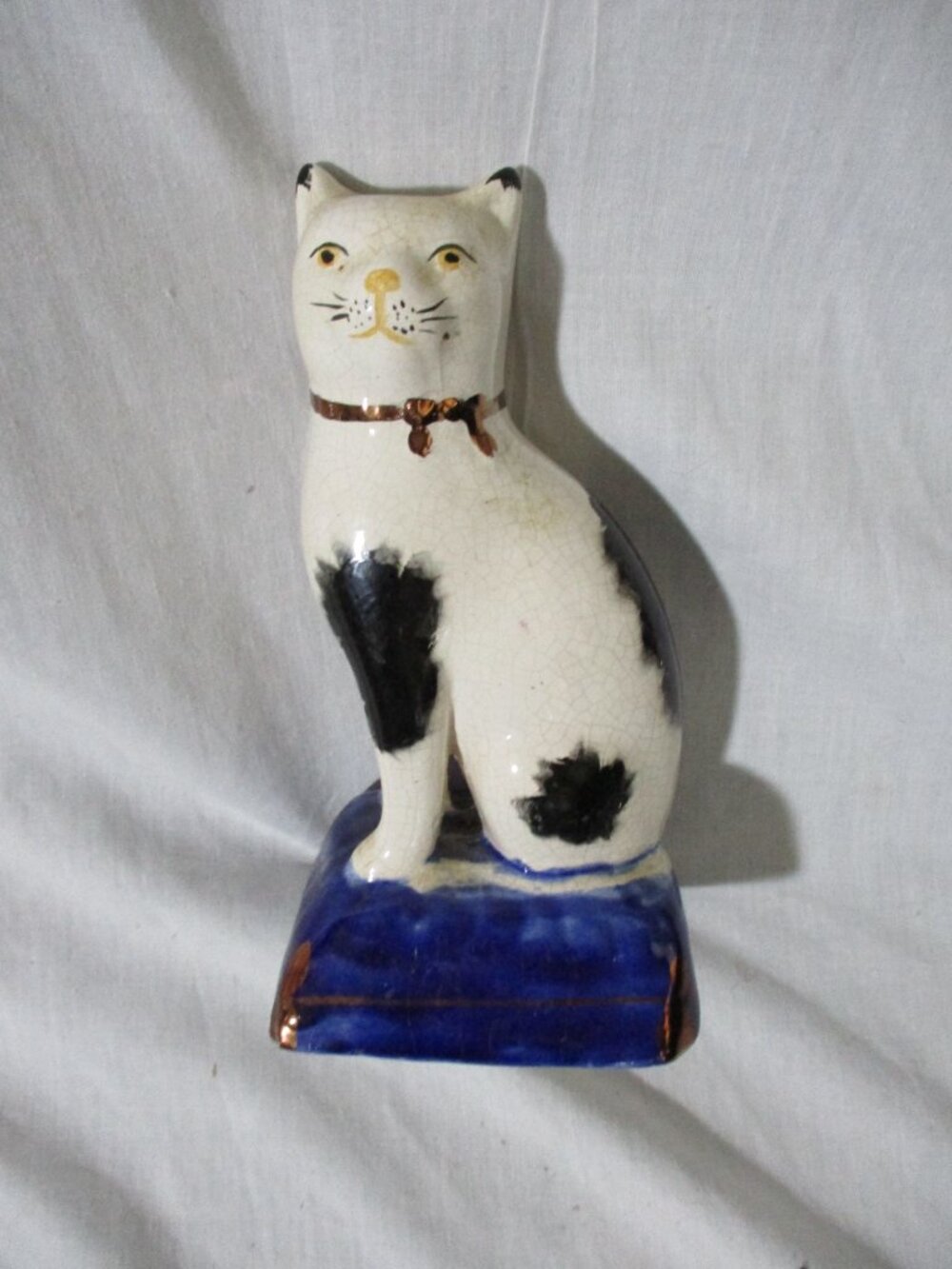 Vintage Antique 7.5" KITTY CAT Ceramic Figurine Porcelain Sculpture Cute